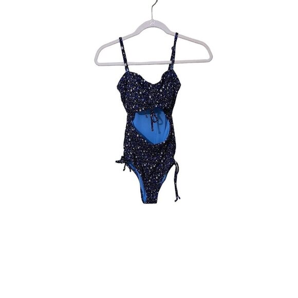 Aerie One-Piece Swimsuit Small With Star print Cut out Beach Vacation tropical - Picture 1 of 8